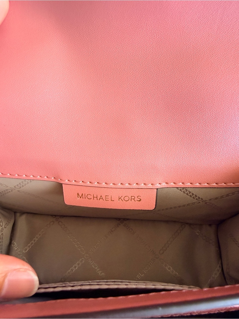 Michael Kors Pink Logo Chain Crossbody Bag - Picture 4 of 6